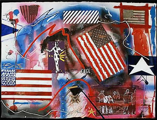 Home Of The Brave - Mixed media with medal on paper